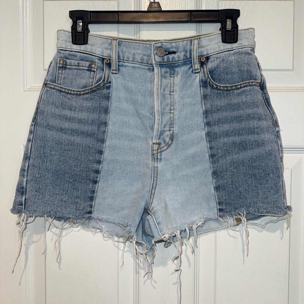 PacSun Blue Jean Shorts Distressed Raw Hem. Size 27